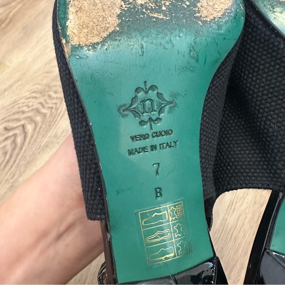 Nanette Lepore Black Canvas Bow Slingback Heels size 7 - Picture 8 of 9